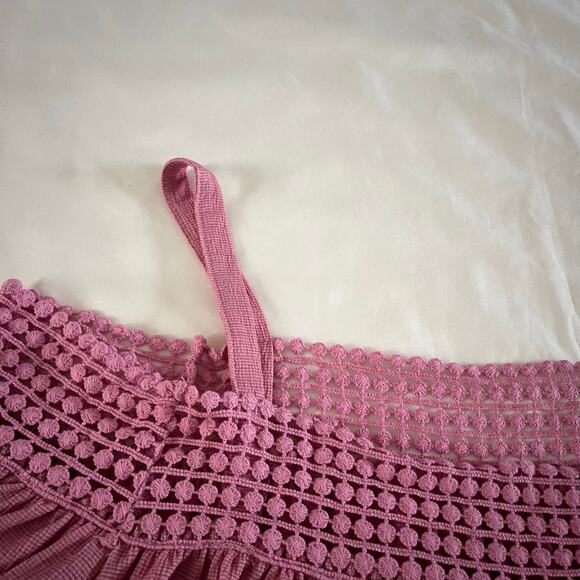 NWT Pink Cold Shoulder Crochet Detail Blouse Plus Sz 4X Cruise Boho - Picture 3 of 8